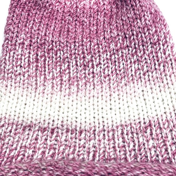 Handmade pom hat rose pink knit slouchy removable faux fur pompom adult winter - Picture 10 of 12